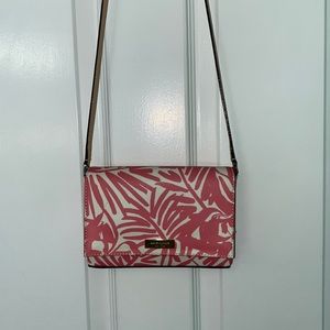 Kate spade pink and white cross body bag